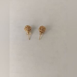 Lishi 18K Gold Plated Woven Love Knot Stud 10mm Women's Earrings